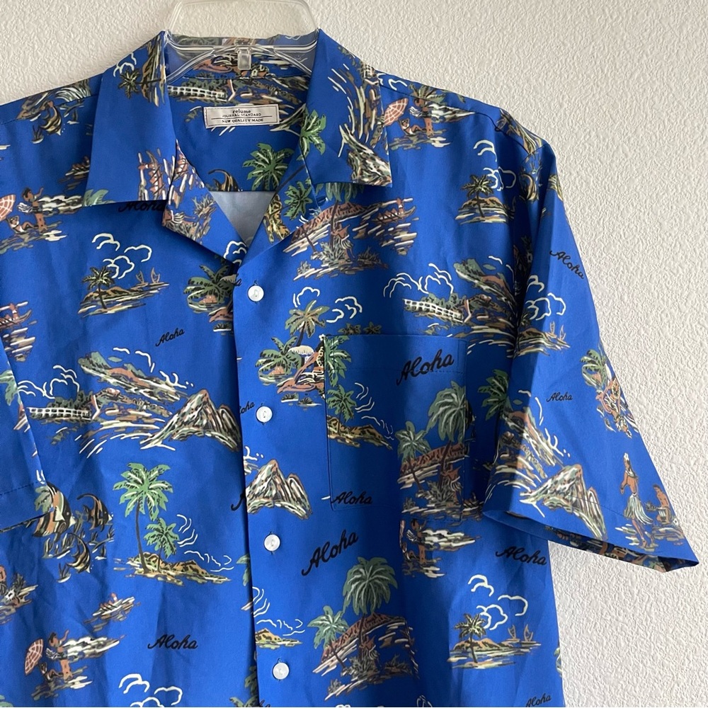 Relume Journal Standard Aloha Polyester Hawaiian Button Down Short Sleeve Shirt